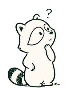 Raccoon with a curious questioning expression.